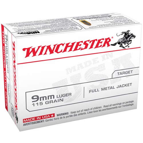 WINCHESTER - Winchester USA 9mm 115gr FMJ Value Pack 100/bx