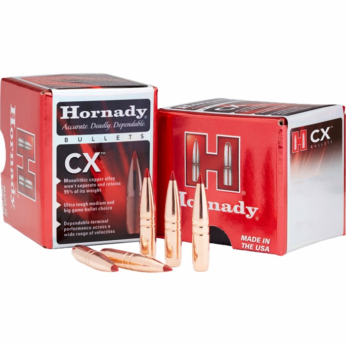 HORNADY - CX® 375 CALIBER (0.375") POLYMER TIPPED BOATTAIL RIFLE BULLETS