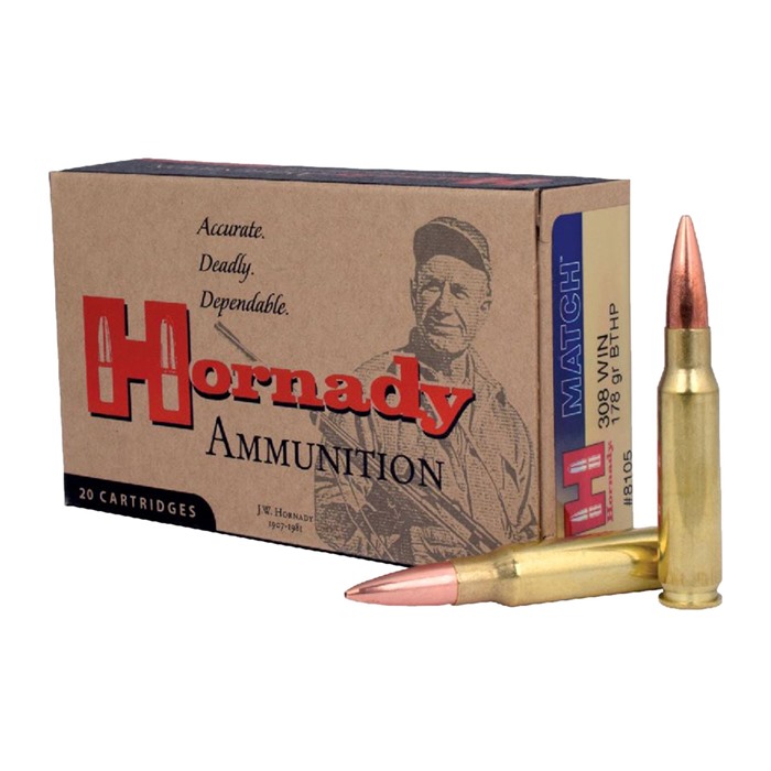 HORNADY - MATCH 308 WINCHESTER HOLLOW POINT BOAT TAIL AMMO