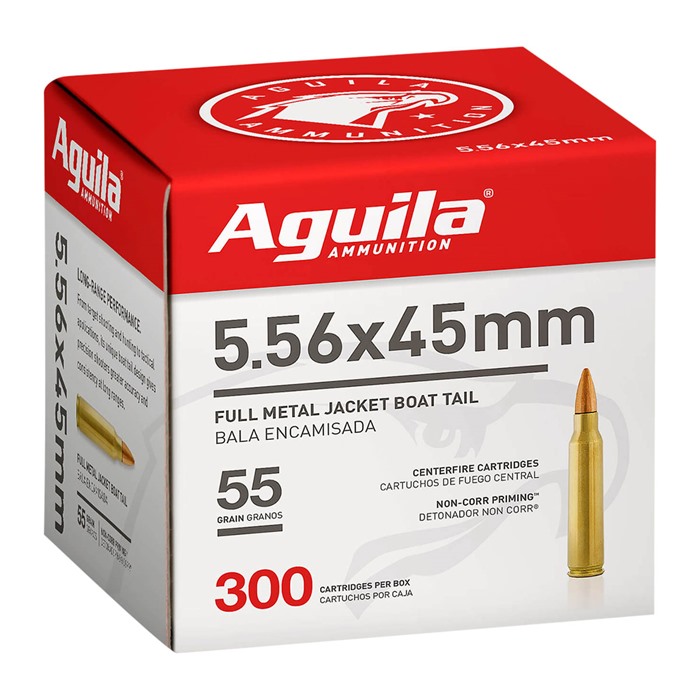 AGUILA - 5.56X45 NATO FULL METAL JACKET  BOAT TAIL RIFLE AMMO