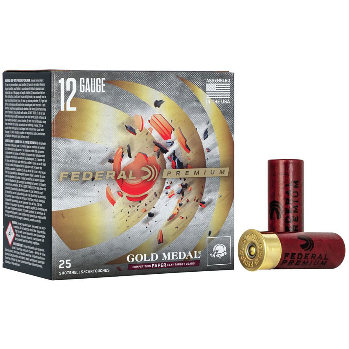 FEDERAL - GOLD MEDAL PAPER 12 GAUGE 2-3/4" #8 SHOT SHOTGUN AMMO