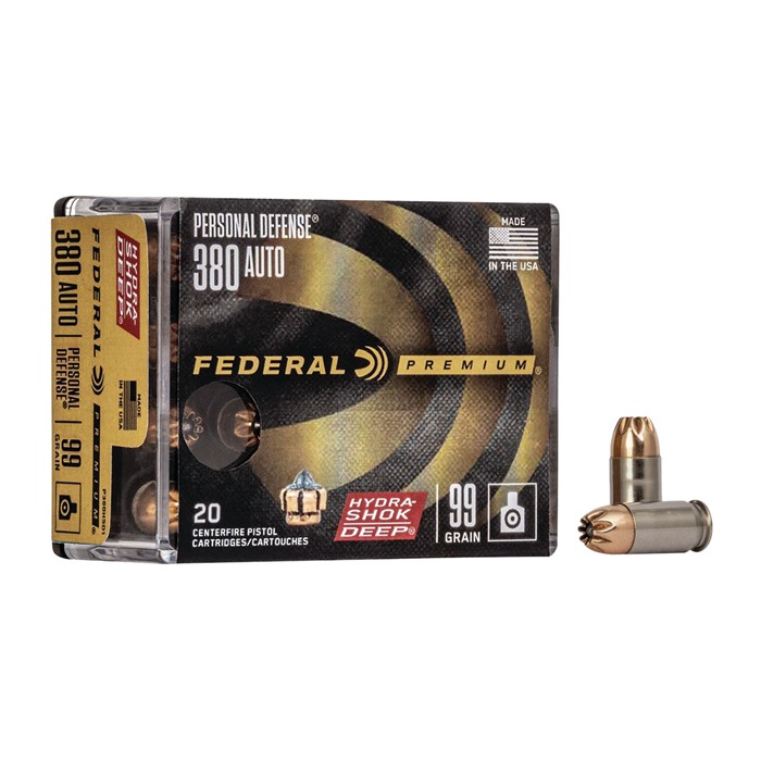 FEDERAL - PERSONAL DEFENSE HYDRA-SHOK DEEP 380 AUTO HANDGUN AMMO