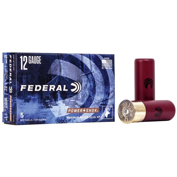 FEDERAL - POWER-SHOK 12 GAUGE 2-3/4" RIFLED SLUG SHOTGUN AMMO