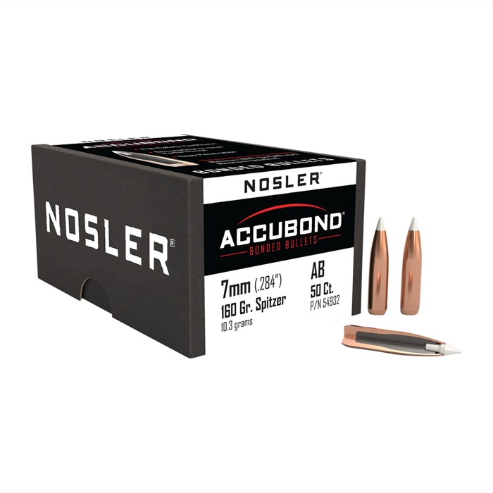 NOSLER, INC. - ACCUBOND 7MM (0.284") SPITZER BOAT TAIL RIFLE BULLETS