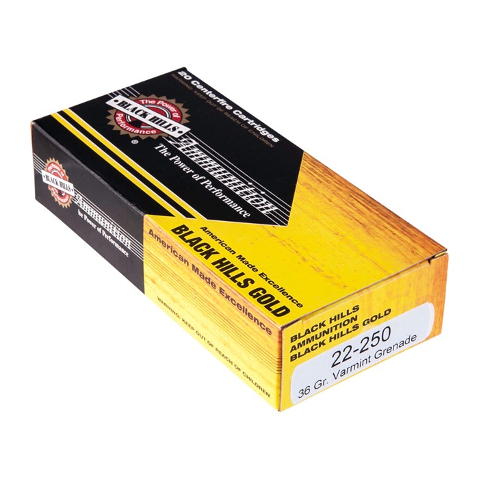 BLACK HILLS AMMUNITION - BLACK HILLS GOLD VARMINT GRENADE 22-250 REMINGTON AMMO