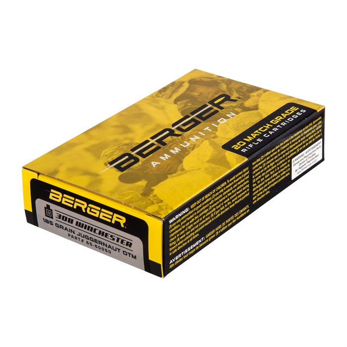 BERGER BULLETS - MATCH GRADE TACTICAL 308 WINCHESTER OTM TACTICAL JHP RIFLE AMMO