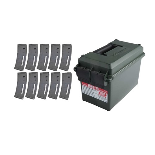 BROWNELLS BUNDLES - AR-15 30RD X10 PMAG GEN M2 MOE WINDOW + AMMO CAN 223/5.56