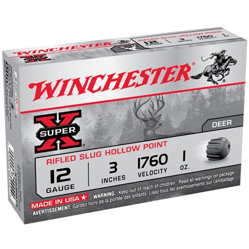 WINCHESTER - SUPER-X 12 GAUGE RIFLED SLUG SHOTGUN AMMO