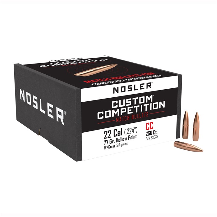 NOSLER, INC. - CUSTOM COMPETITION 22 CALIBER (0.224") HPBT RIFLE BULLETS