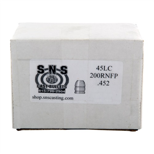 SNS CAST BULLETS - ROUND NOSE FLAT POINT .45 CALIBER CAST LEAD RNFP PISTOL BULLETS