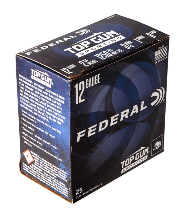 FEDERAL - TOP GUN SPORTING 12 GAUGE 2-3/4" #8 SHOT SHOTGUN AMMO