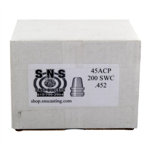 SNS CAST BULLETS - SEMI-WAD CUTTER .45 CALIBER CAST LEAD SWC HANDGUN BULLETS