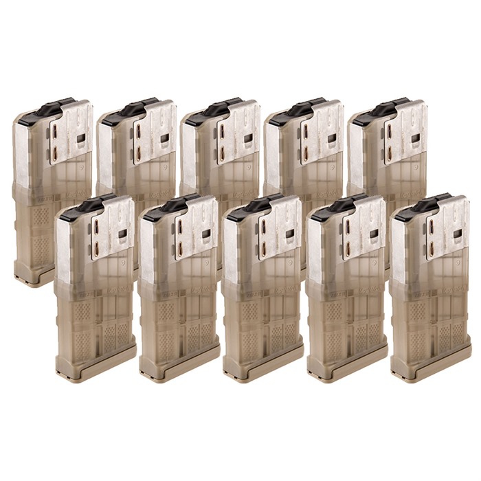 LANCER SYSTEMS - AR 308 L7AWM TRANSLUCENT DARK EARTH 20-RD MAGAZINES