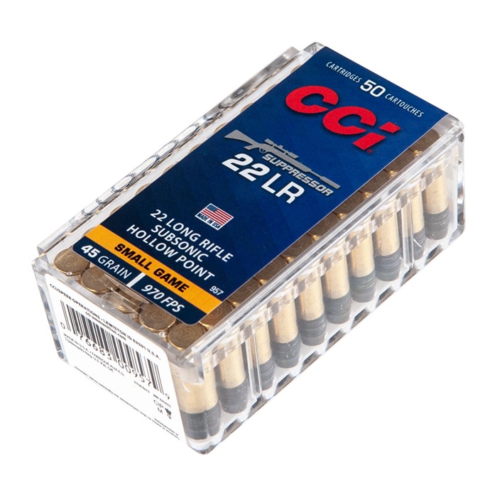 CCI - 22 LR 45GR LHP SUPPRESSOR AMMUNITION