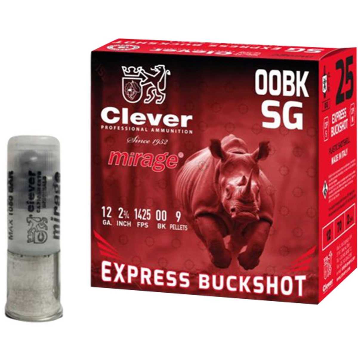 CLEVER - MIRAGE EXPRESS BUCKSHOT 12 GAUGE #00 BUCKSHOT SHOTGUN AMMO