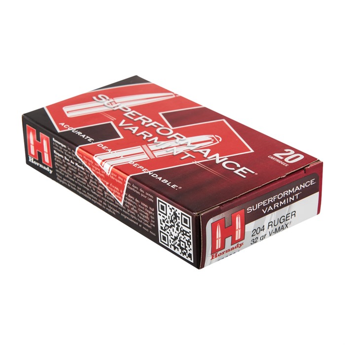 HORNADY - SUPERFORMANCE VARMINT 204 RUGER V-MAX POLYMER TIP RIFLE AMMO