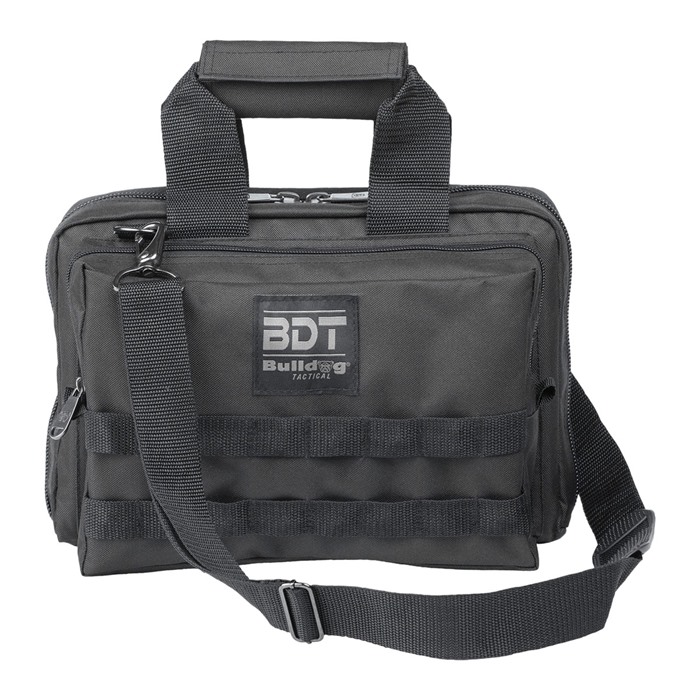 BULLDOG CASES - DELUXE 2 PISTOL RANGE BAG W/ STRAP & MOLLE