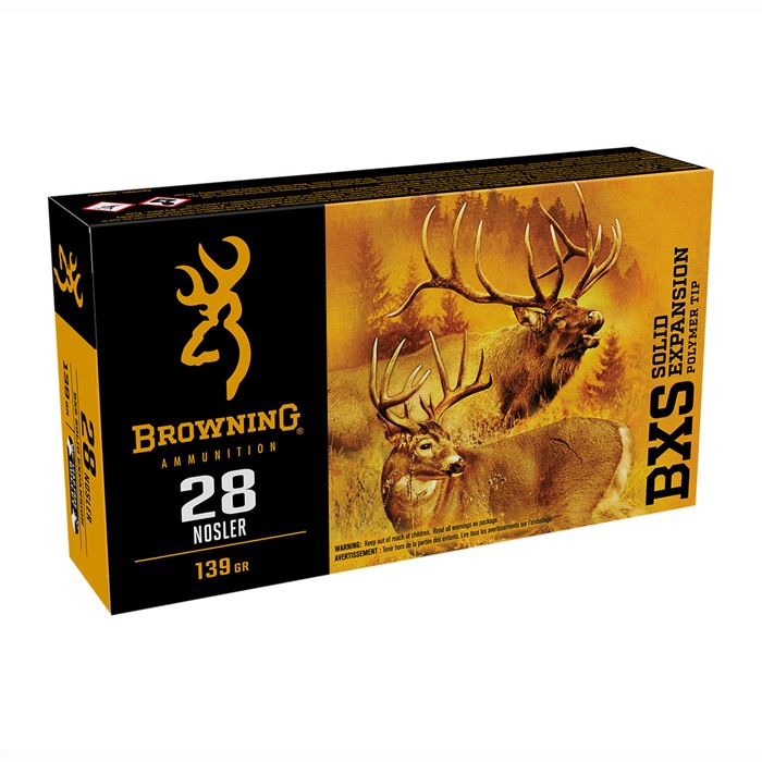 BROWNING AMMUNITION - BXS POLYMER TIPPED 28 NOSLER AMMO