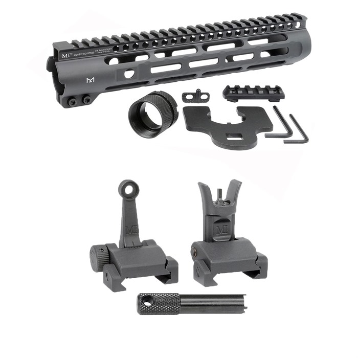 MIDWEST INDUSTRIES, INC. - AR-15 SLIM LINE HANDGUARDS W/ FLIP-UP COMBAT SIGHTS
