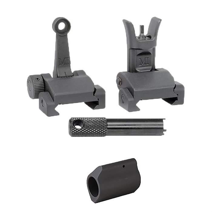 MIDWEST INDUSTRIES, INC. - AR-15 .750 GAS BLOCK W/ FLIP-UP COMBAT SIGHTS