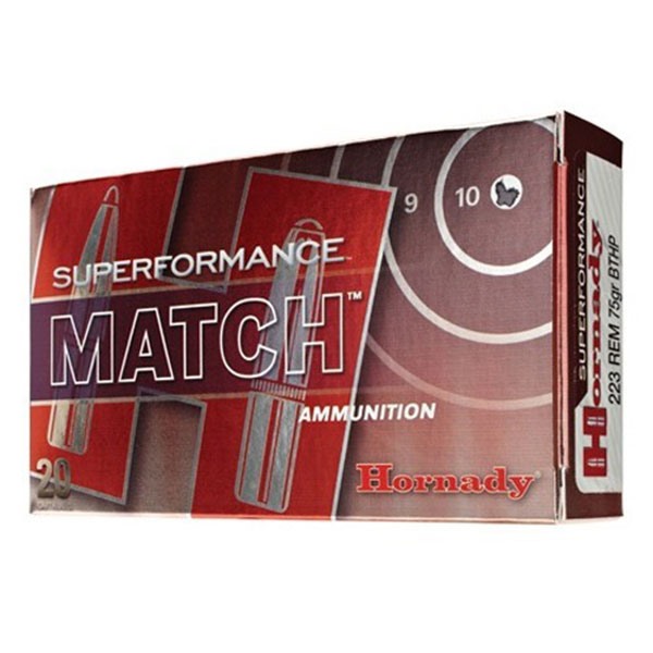 HORNADY - SUPERFORMANCE MATCH AMMO 5.56X45MM NATO 75GR HPBT