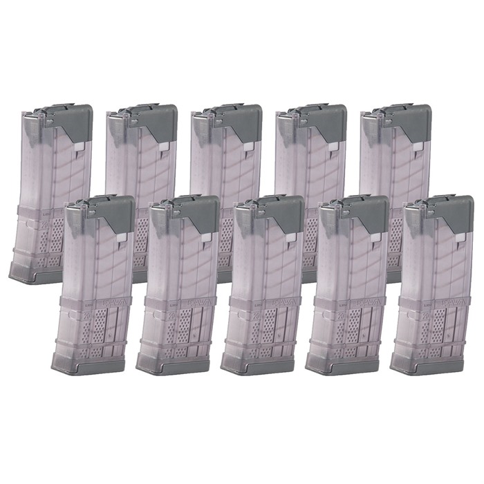 LANCER SYSTEMS - AR-15 L5AWM TRANSLUCENT SMOKE MAGAZINE 20-RD