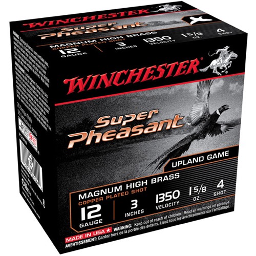 WINCHESTER - SUPER PHEASANT 12GAUGE 3" 1-5/8OZ #4 SHOT SHOTGUN AMMO