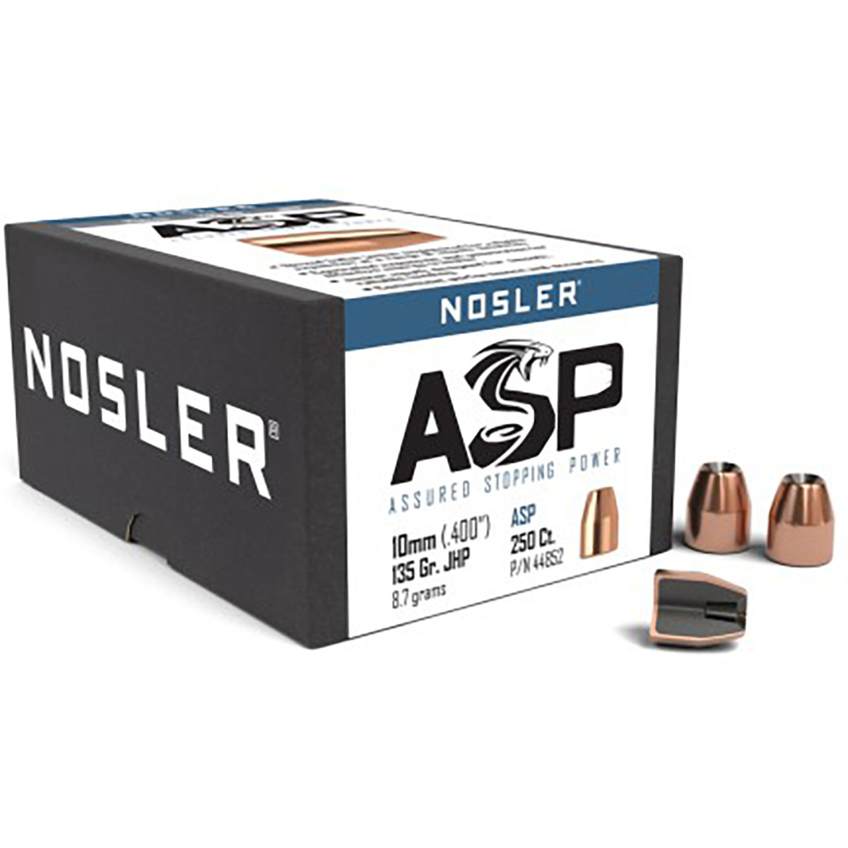 NOSLER, INC. - ASP 10MM (0.400") JHP PISTOL BULLETS