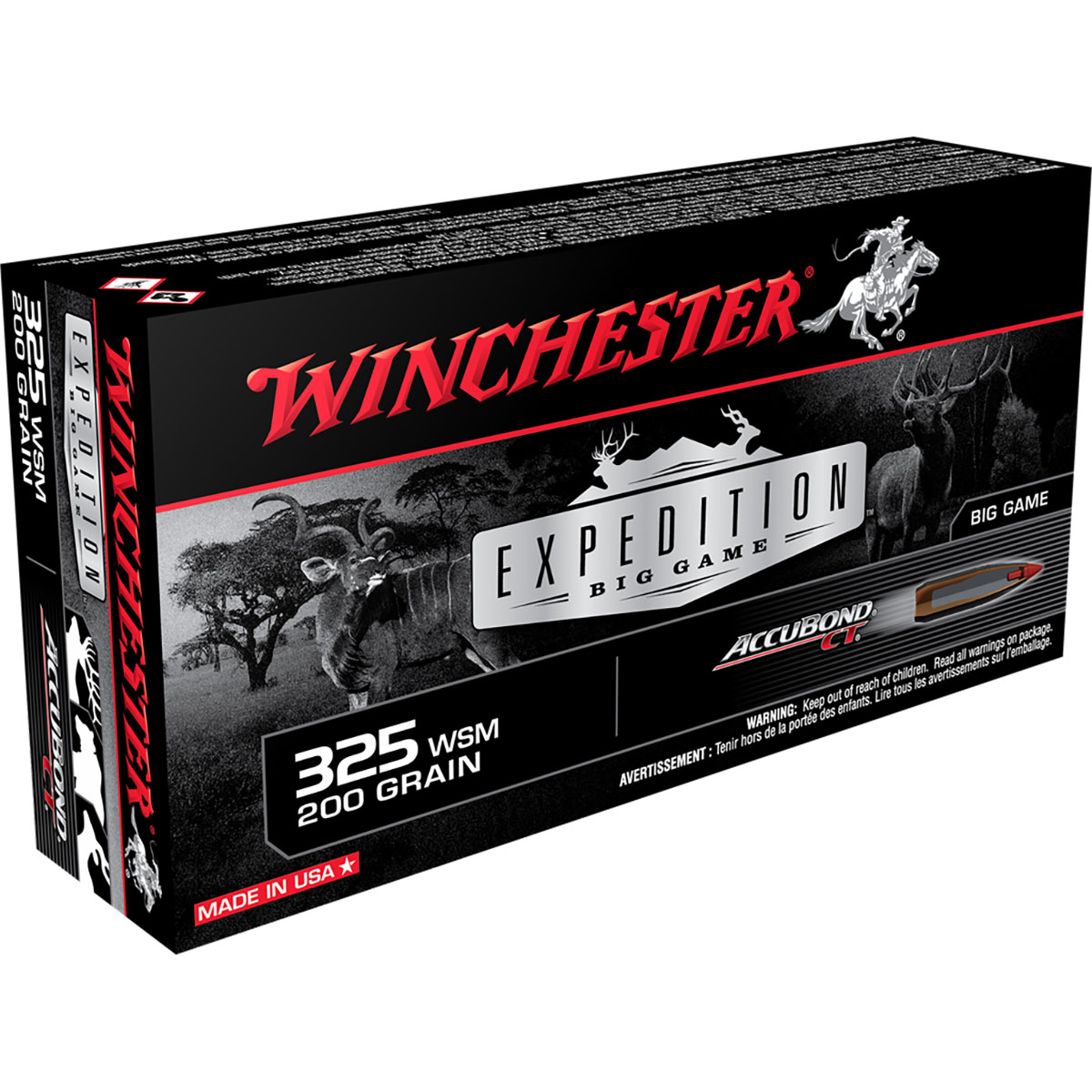 WINCHESTER - EXPEDITION BIG GAME 325 WINCHESTER SHORT MAGNUM (WSM) RIFLE AMMO