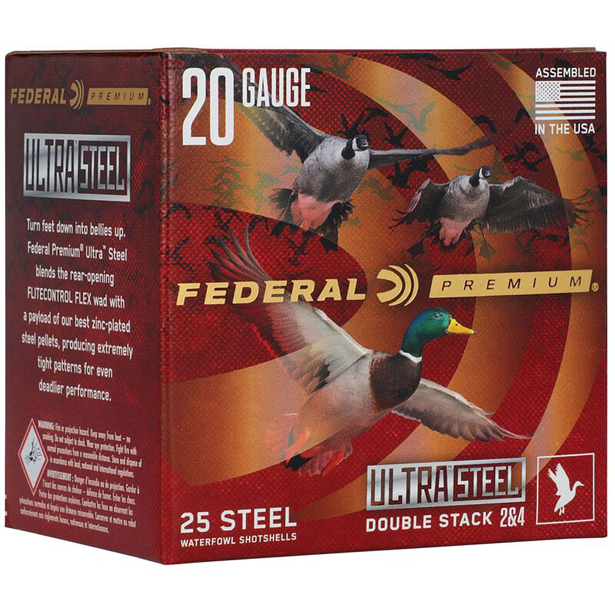 FEDERAL - ULTRA STEEL 20 GAUGE 3" #2 & #4 SHOT SHOTGUN AMMO