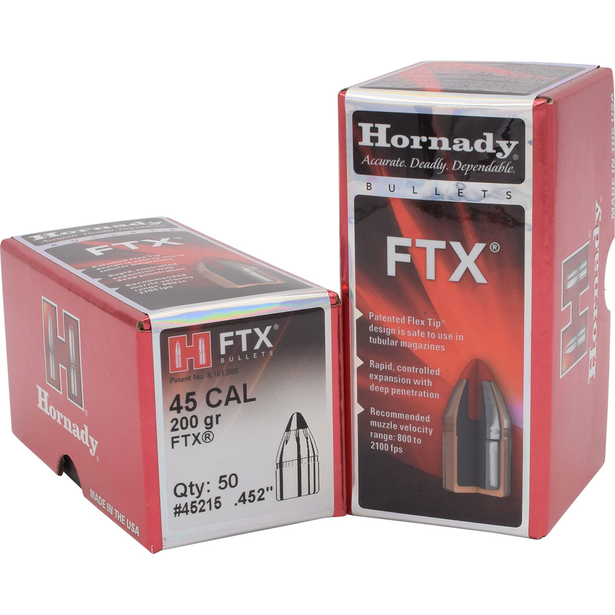 HORNADY - FTX® 45 CALIBER (0.452") POLYMER TIPPED PISTOL BULLETS