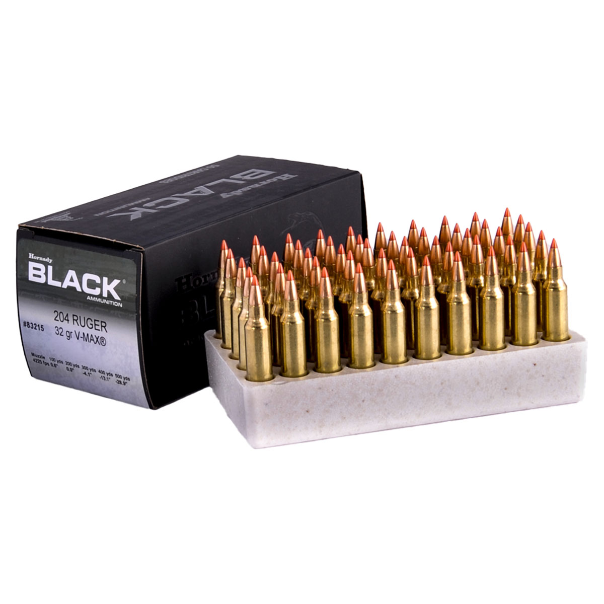 HORNADY - BLACK® 204 RUGER V-MAX POLYMER TIP RIFLE AMMO