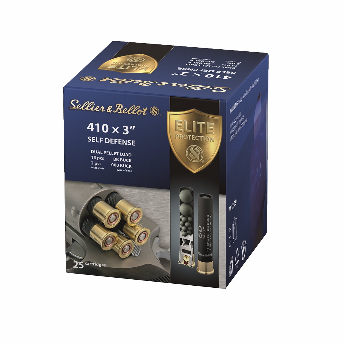 SELLIER & BELLOT - SELF DEFENSE 410 BORE 3” #000 SHOT SHOTGUN AMMO