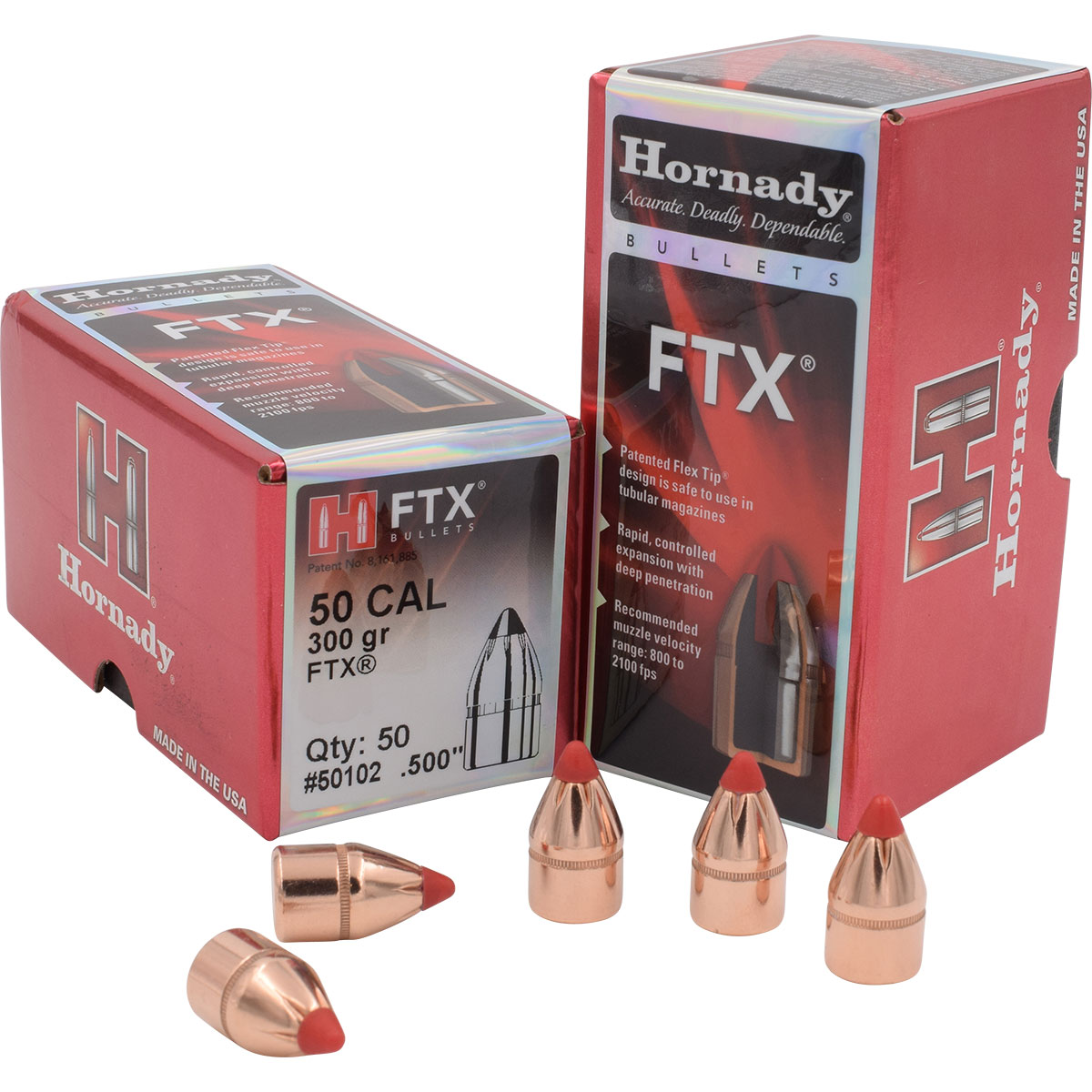 HORNADY - FTX® 50 CALIBER (0.500") POLYMER TIPPED PISTOL BULLETS