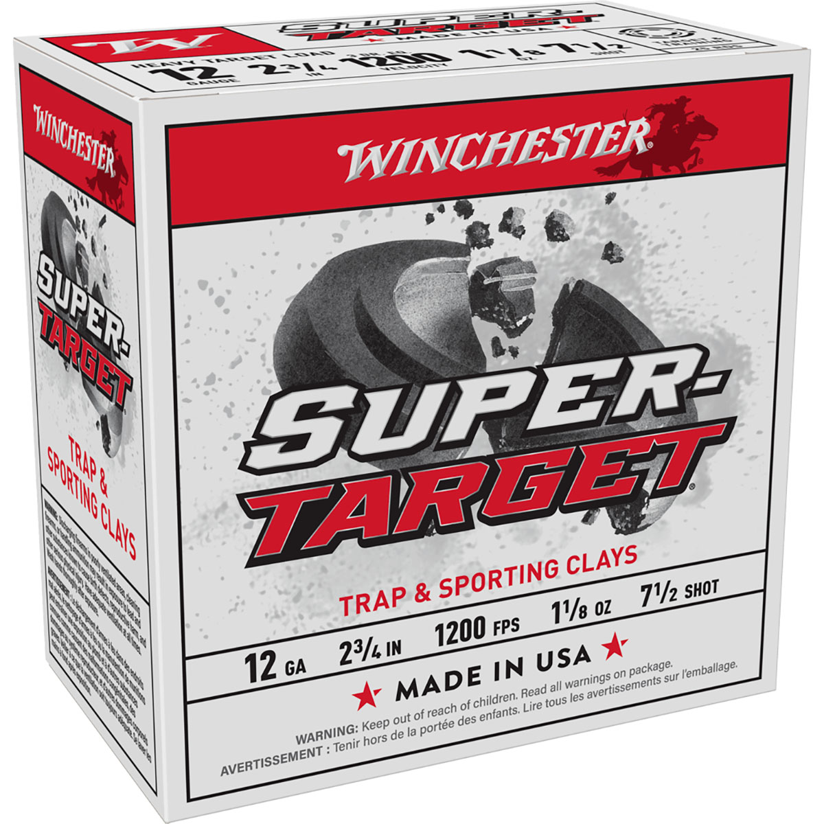 WINCHESTER - SUPER TARGET 12 GAUGE 2-3/4" 7.5 SHOT 1200 FPS SHOTGUN AMMO