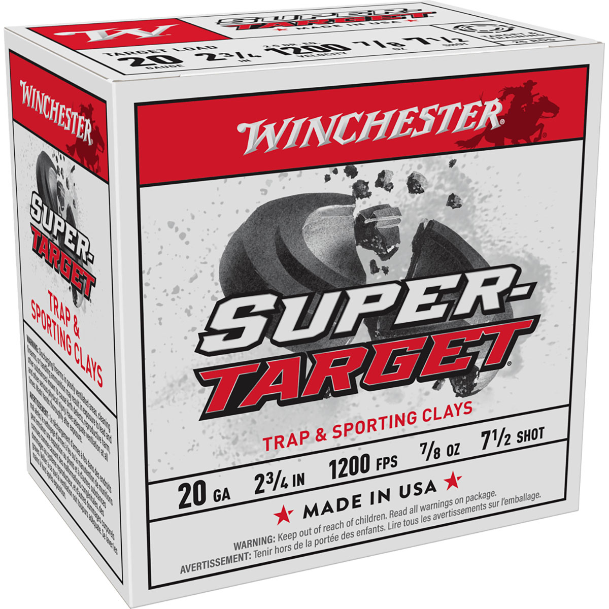WINCHESTER - SUPER TARGET 20 GAUGE 2-3/4" #7.5 SHOTGUN AMMO