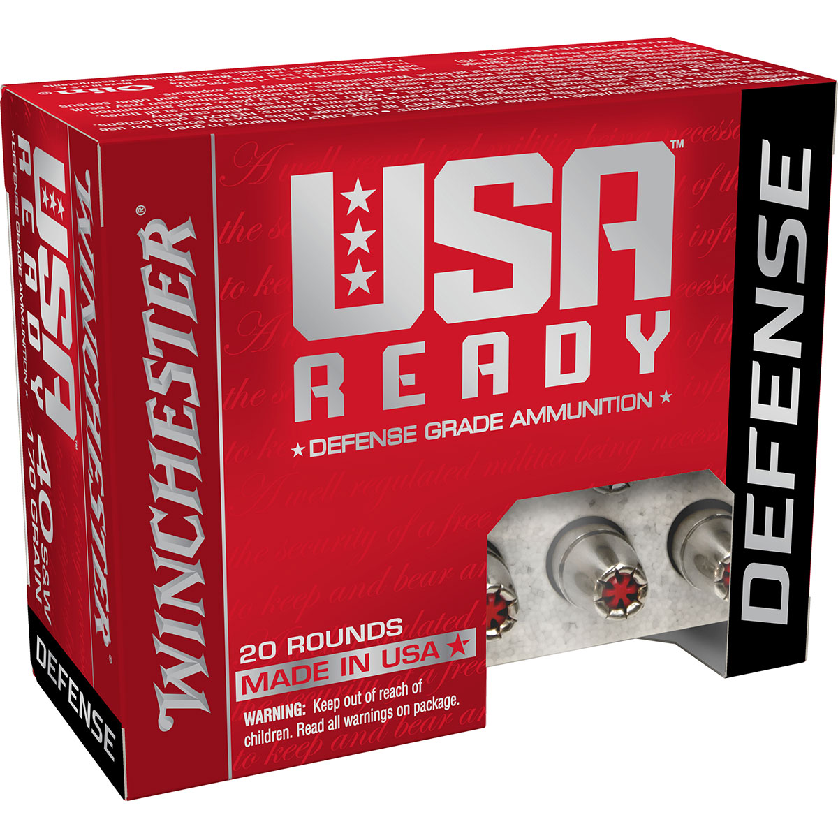 WINCHESTER - USA READY DEFENSE 40 S&W HANDGUN AMMO