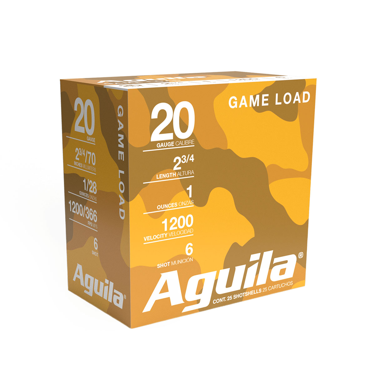 AGUILA - HIGH VELOCITY GAME LOAD 20 GAUGE 2-3/4" #6 SHOT SHOTGUN AMMO