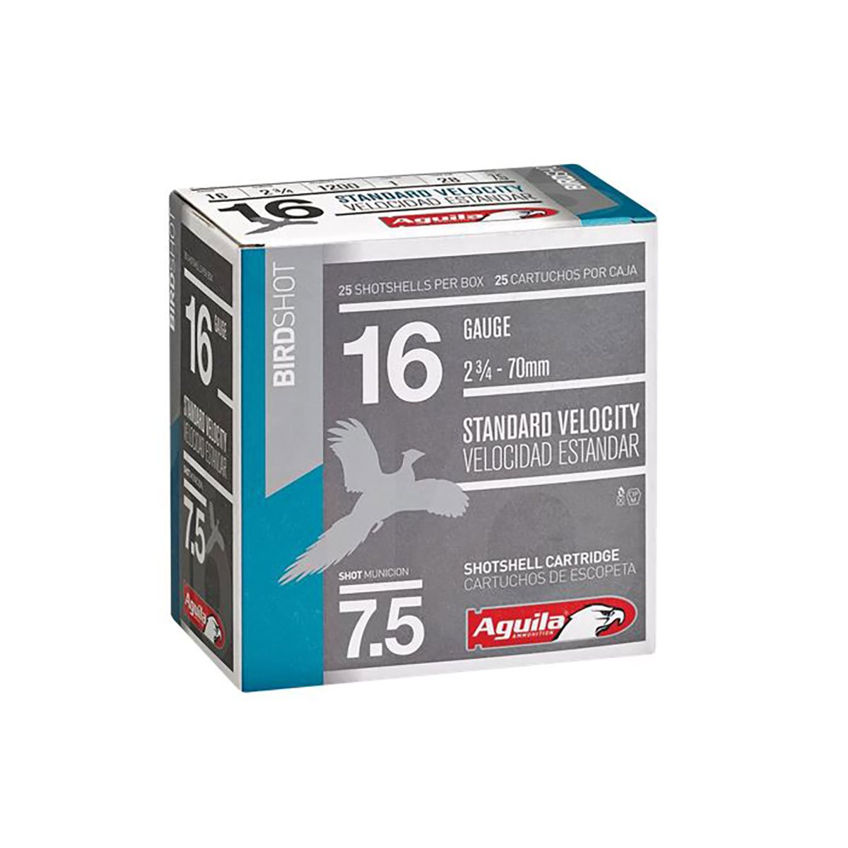 AGUILA - STANDARD VELOCITY 2-3/4" #7.5 SHOT 16GA AMMO