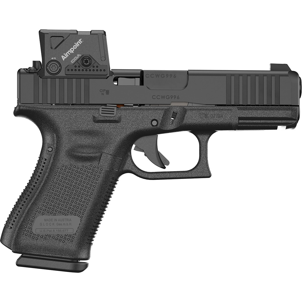 GLOCK - 19 GEN 5 MOS8 9MM LUGER SEMI-AUTO HANDGUN WITH AIMPOINT COA BOF