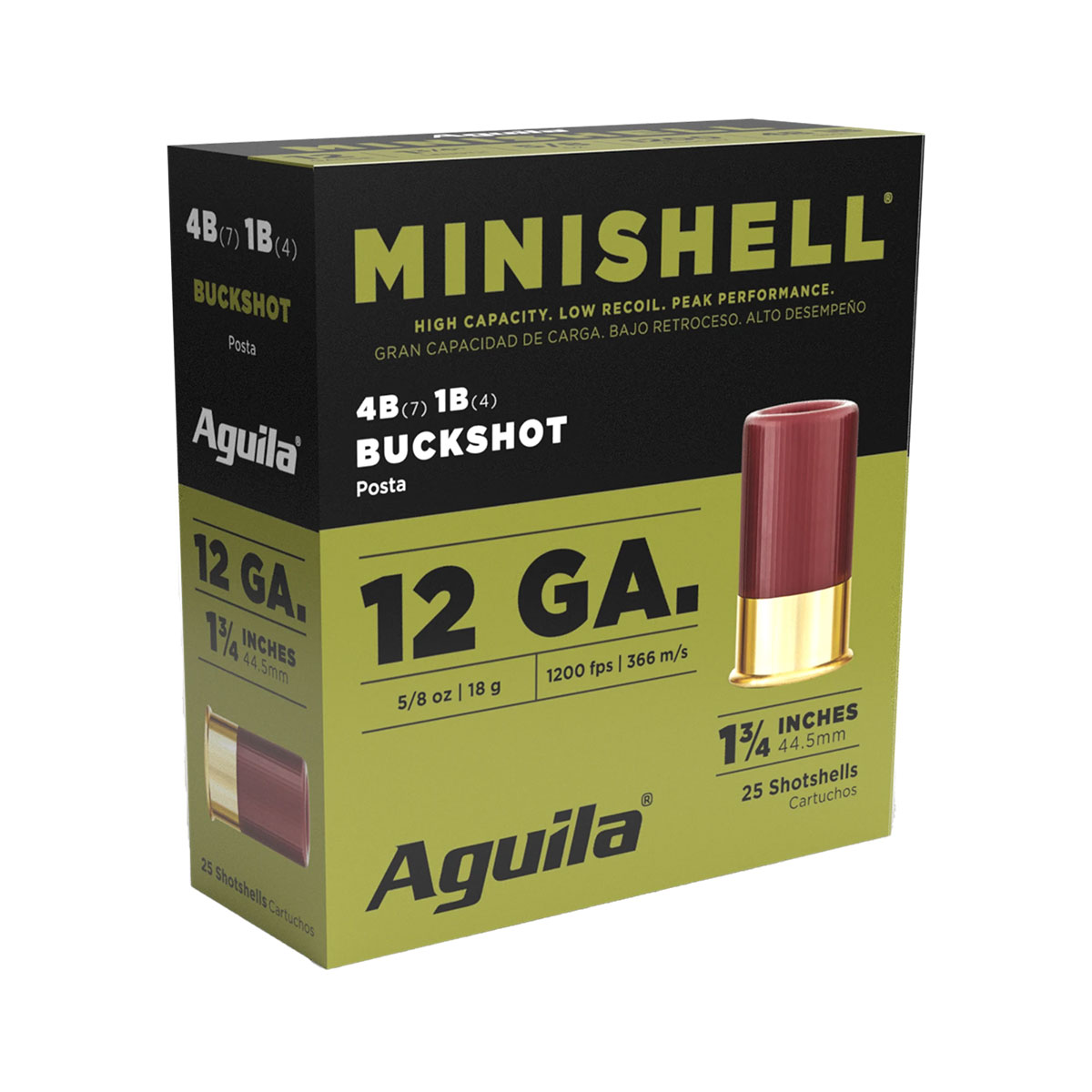 AGUILA - MINISHELL BUCKSHOT 12 GAUGE 1-3/4" #1 & #4 SHOT SHOTGUN AMMO