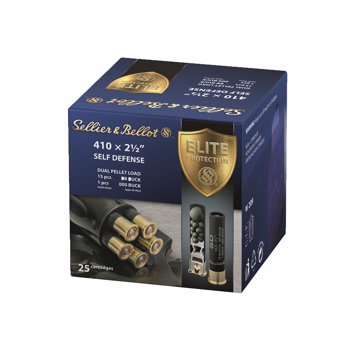 SELLIER & BELLOT - SELF DEFENSE 410 BORE 2-1/2” #000 SHOT SHOTGUN AMMO