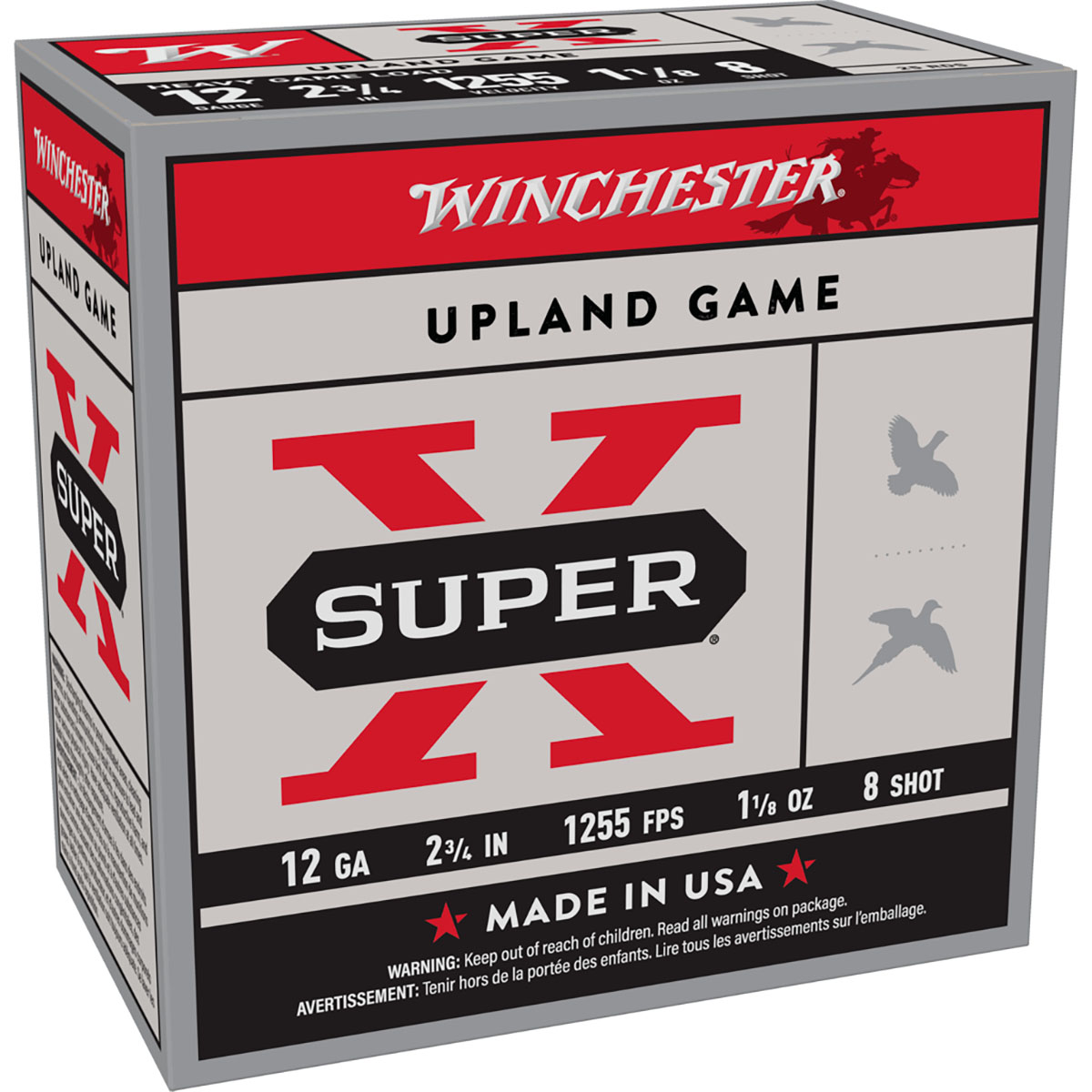 WINCHESTER - SUPER-X 12 GAUGE 2-3/4" #8 SHOT SHOTGUN AMMO