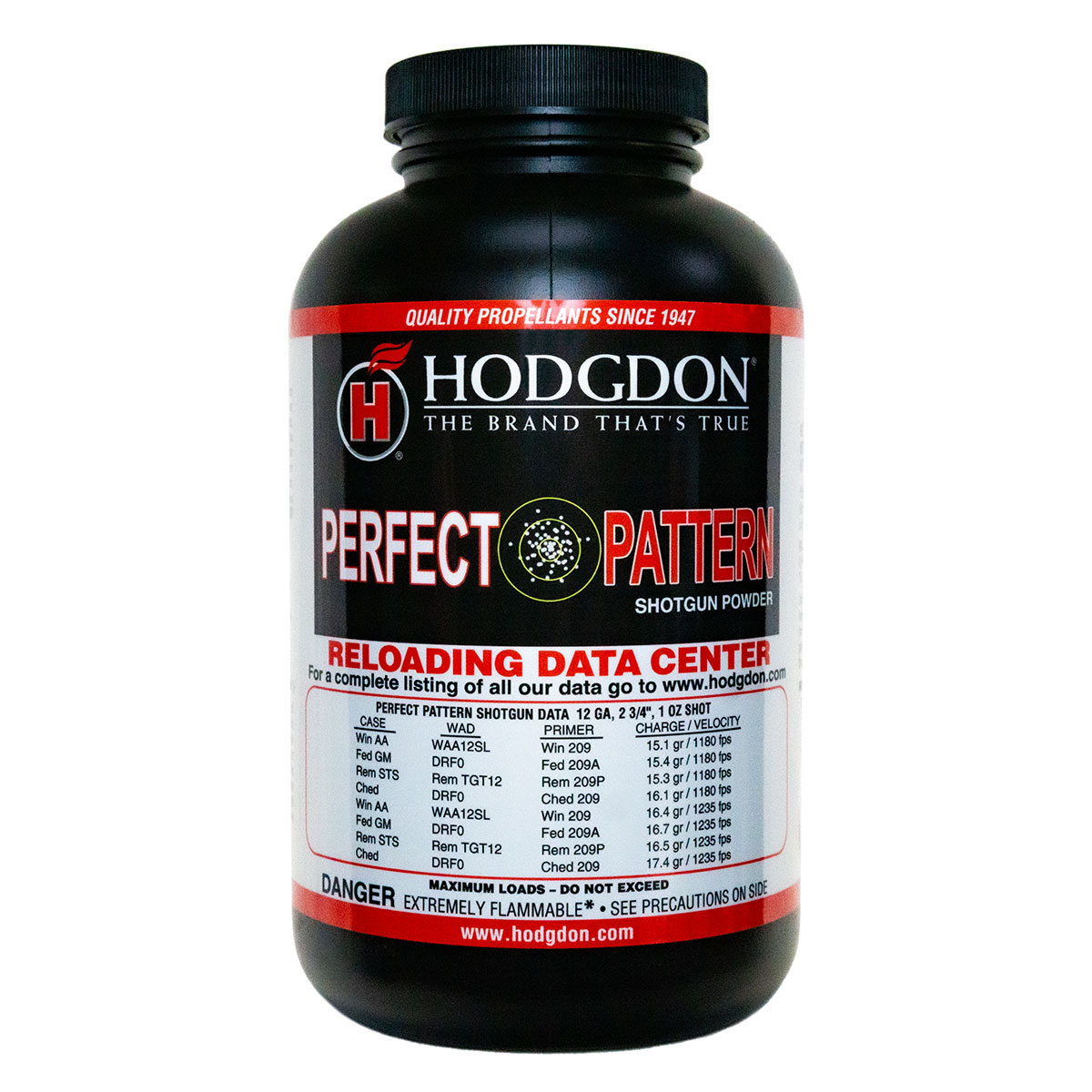 HODGDON POWDER CO., INC. - PERFECT PATTERN SMOKELESS SHOTSHELL POWDER