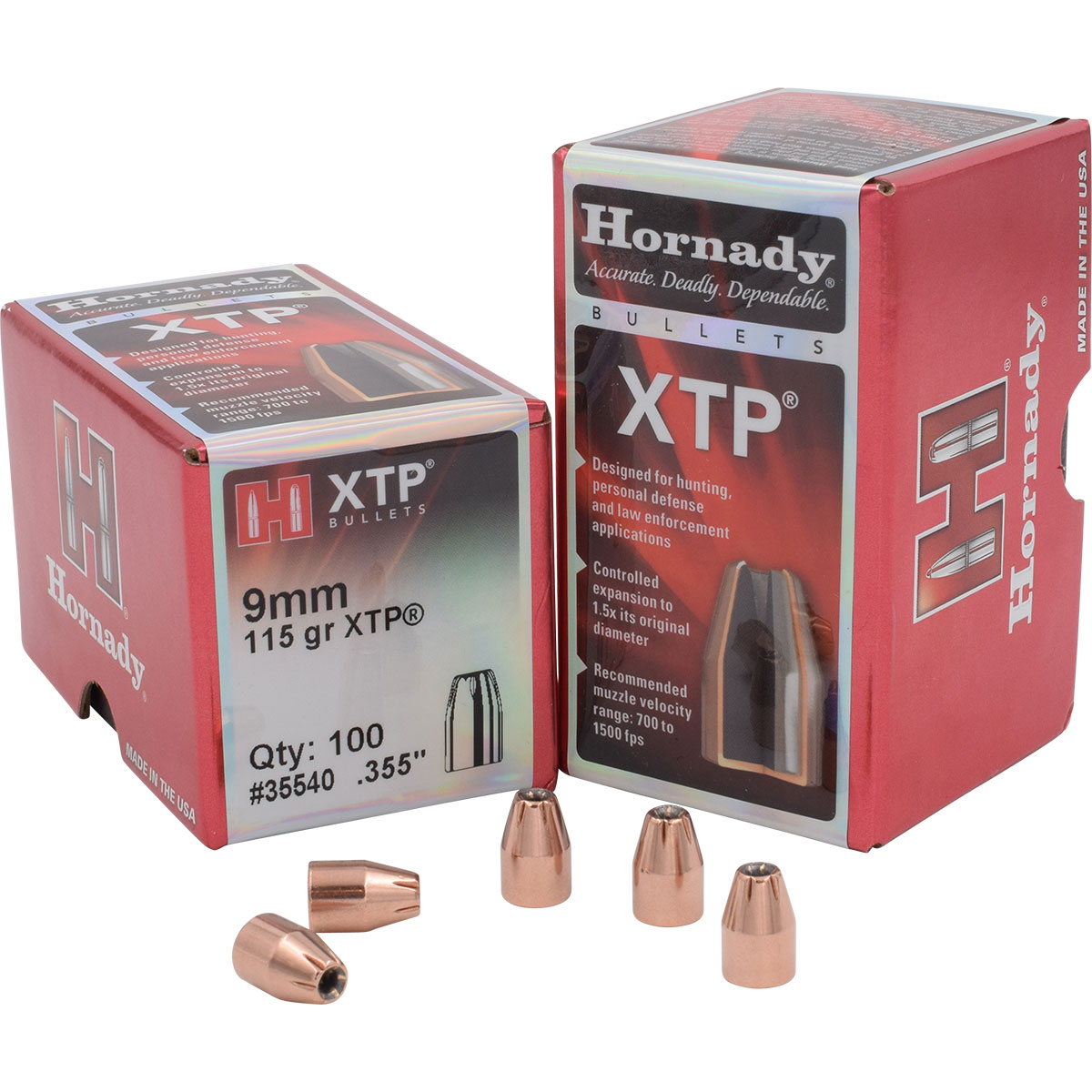 HORNADY - XTP® 9MM (0.355") JACKETED HOLLOW POINT HANDGUN BULLETS