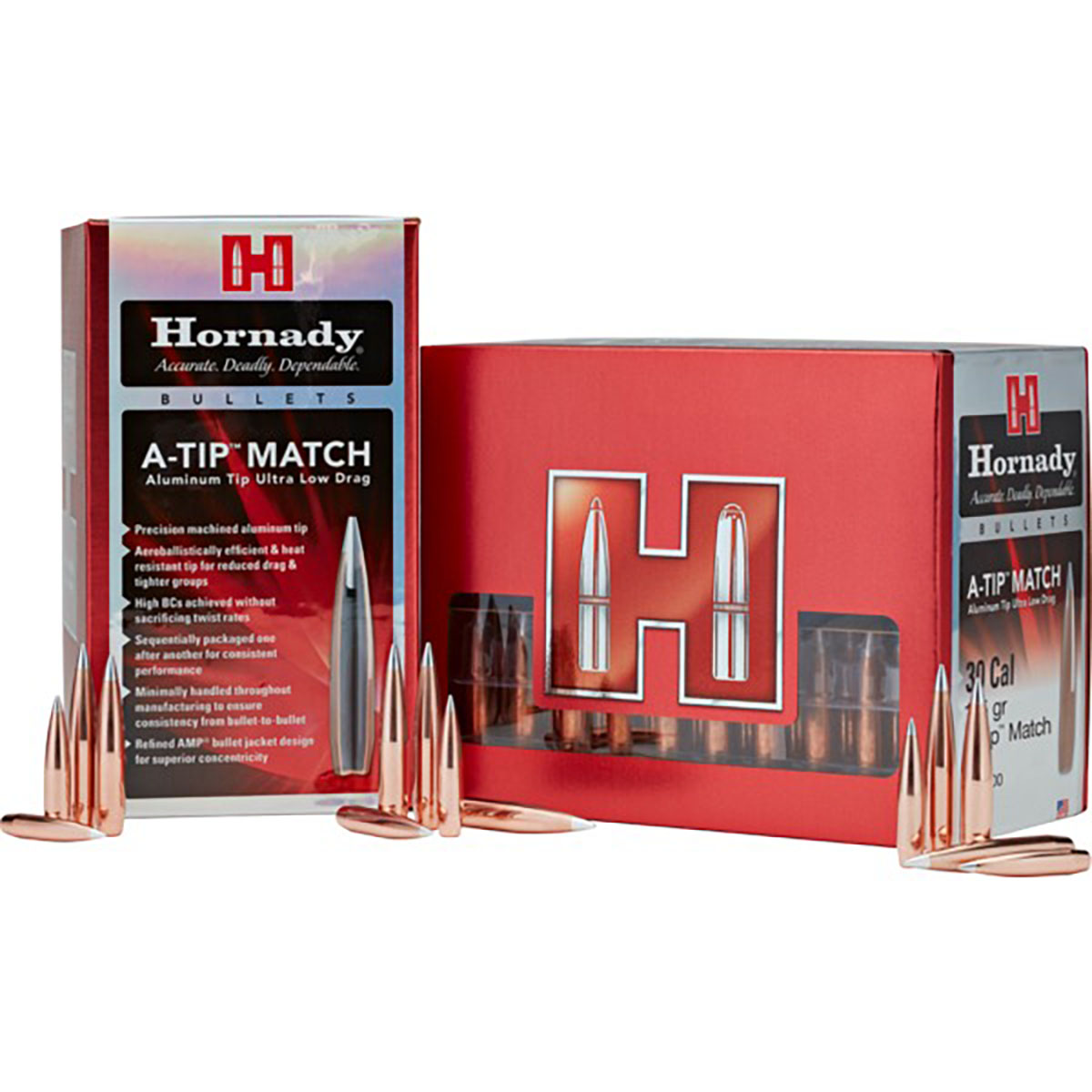 HORNADY - A-TIP MATCH 25 CALIBER (0.257") ALUMINUM TIP BOATTAIL BULLETS