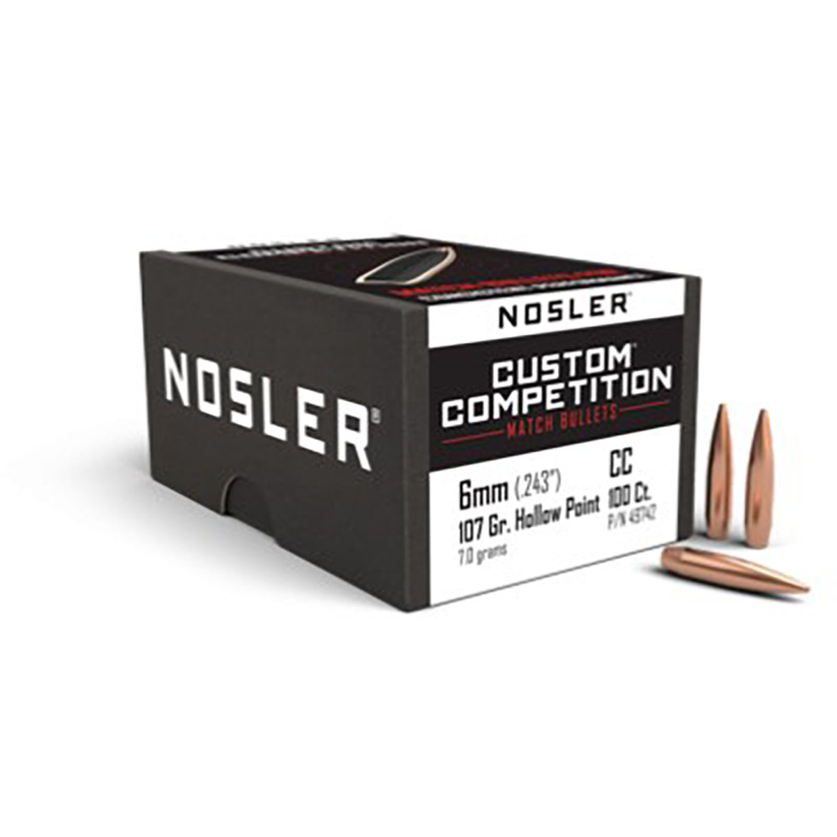 NOSLER, INC. - CUSTOM COMPETITION 6MM (0.243") HPBT RIFLE BULLETS