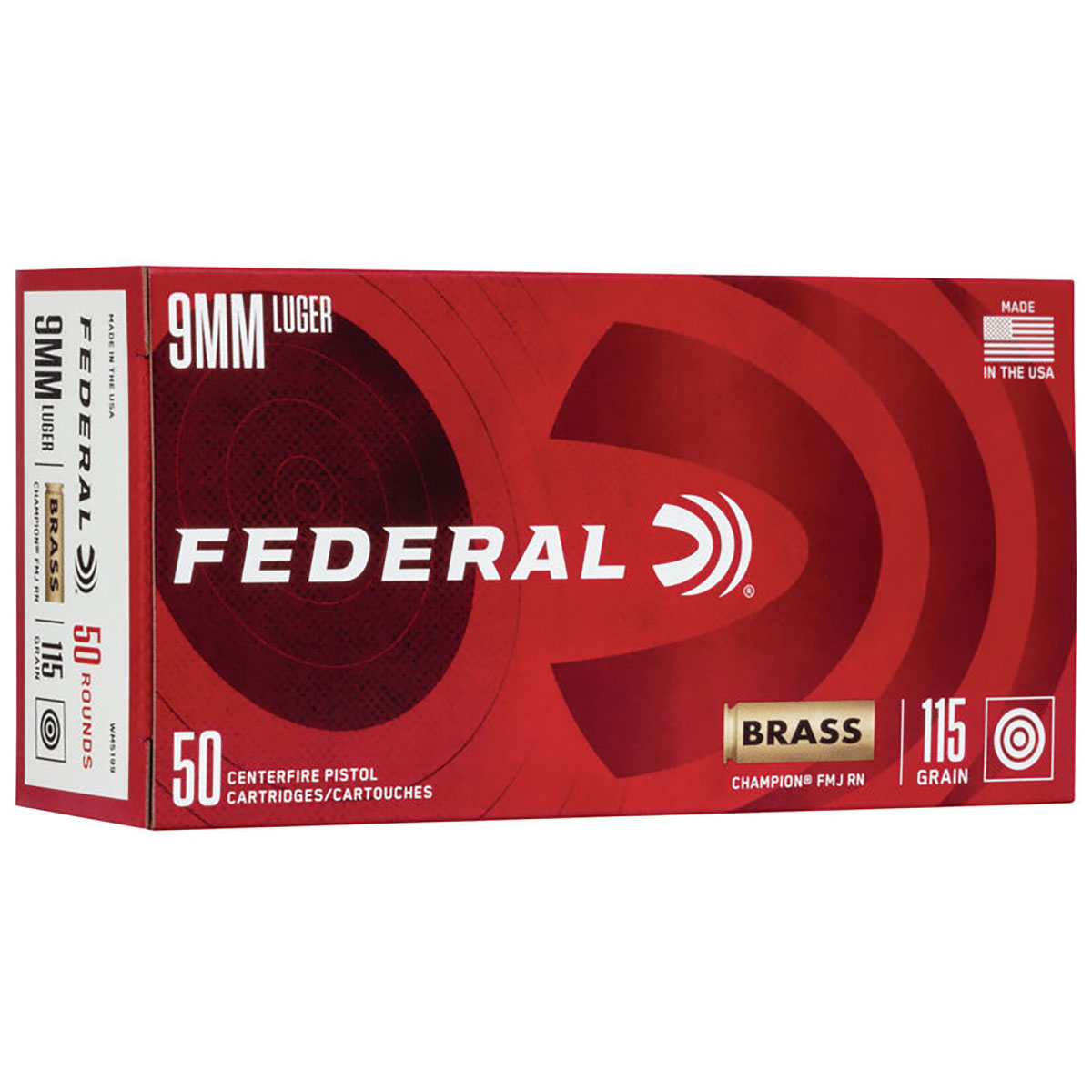 FEDERAL - CHAMPION TRAINING 9MM LUGER HANDGUN AMMO