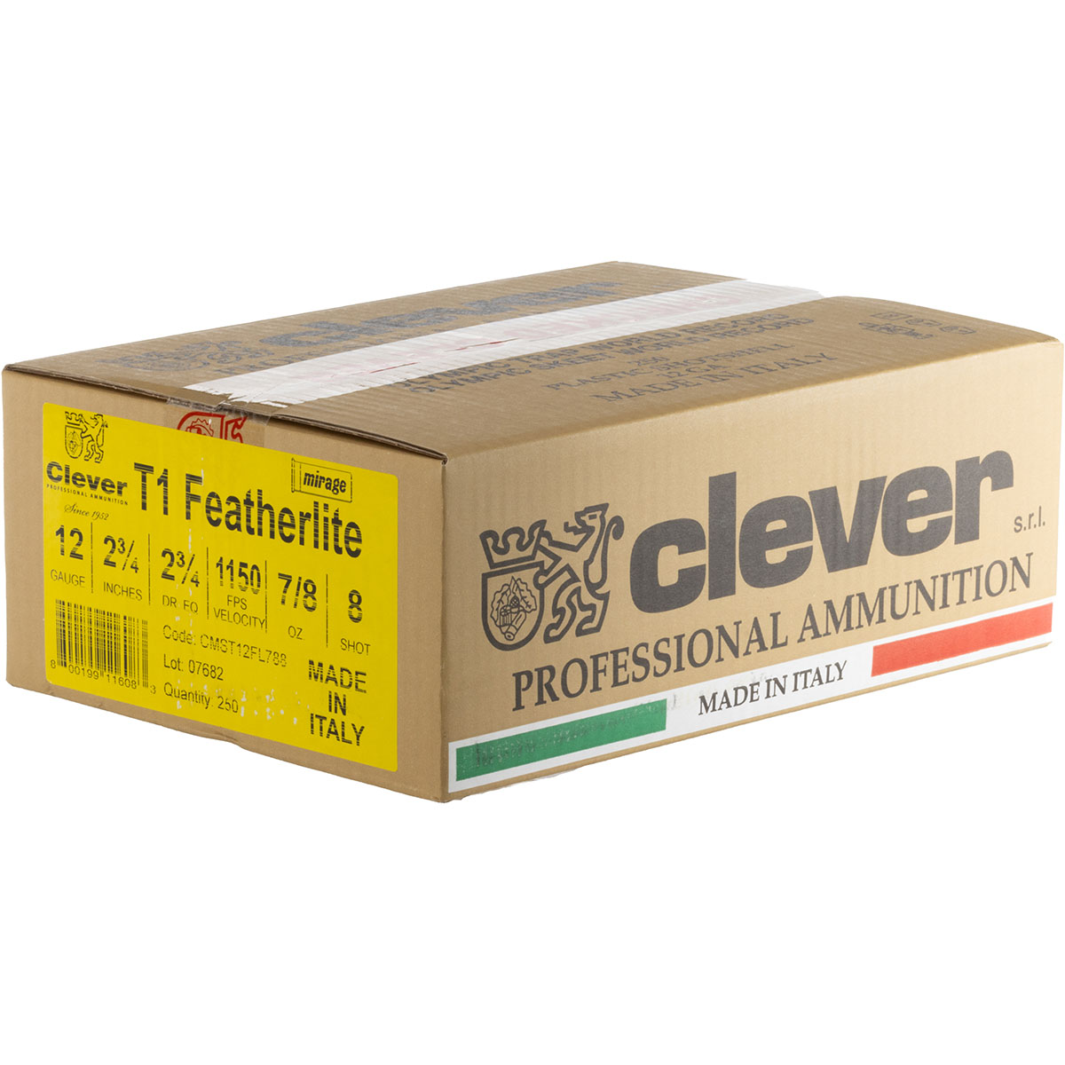 CLEVER - MIRAGE SUPER TARGET FEATHERLITE T1 12GA 2-3/4" #8 SHOTGUN AMMO