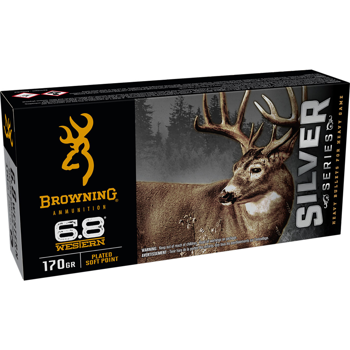 BROWNING AMMUNITION - SILVER SERIES PLATED SOFT POINT 6.8 WESTERN AMMO